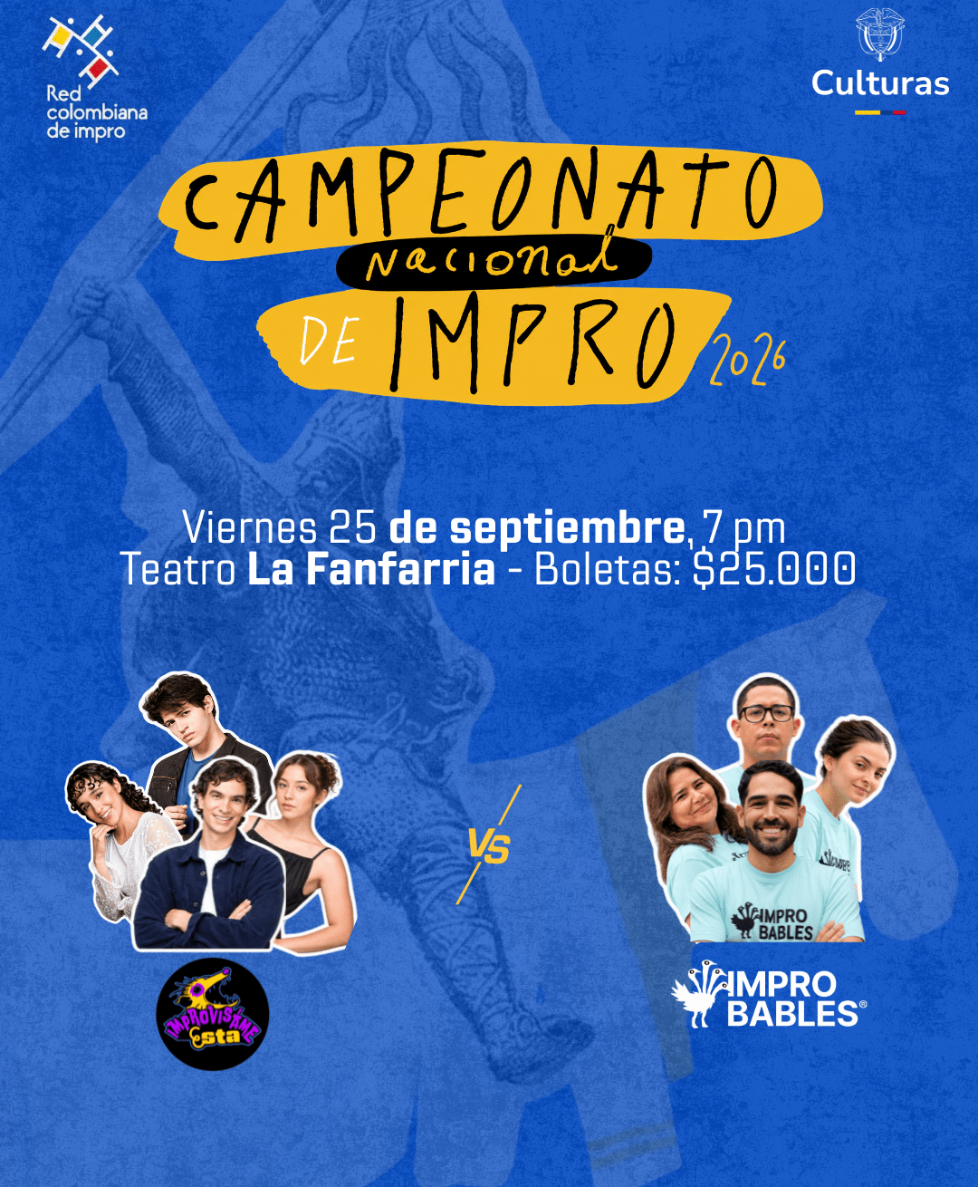 Campeonato Nacional de Improvisación teatral Improbables de Medellín vs Improvísame ésta de Bogotá